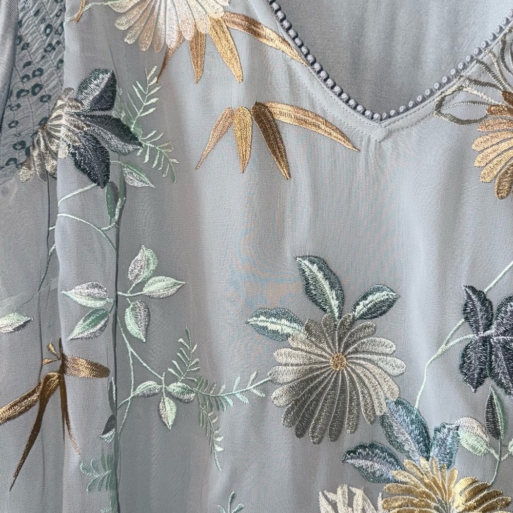 Anthropologie Tiny brand floral embroidered top 3X NWT - Picture 9 of 10